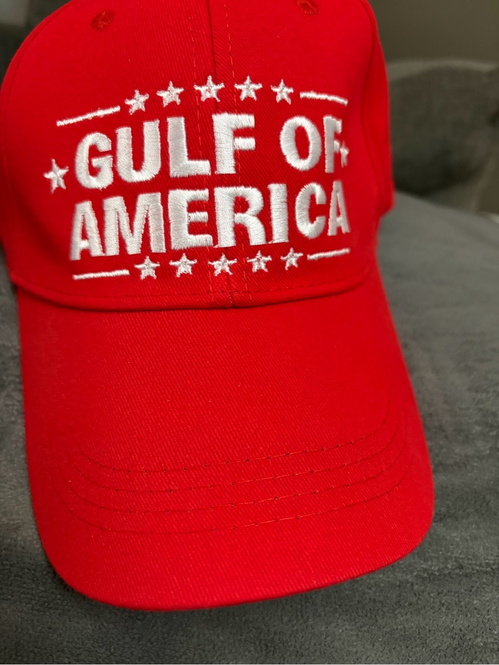 Trump Gulf of America Red Embroidered Baseball Cap